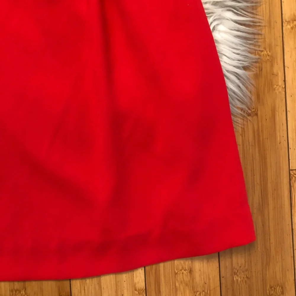 J Crew Bow Tie-neck 365 Crepe Fit & Flare Cap Sleeves Nautical Red Navy Dress 10